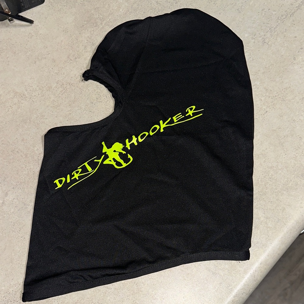 Black Balaclava with Neon Green Logo